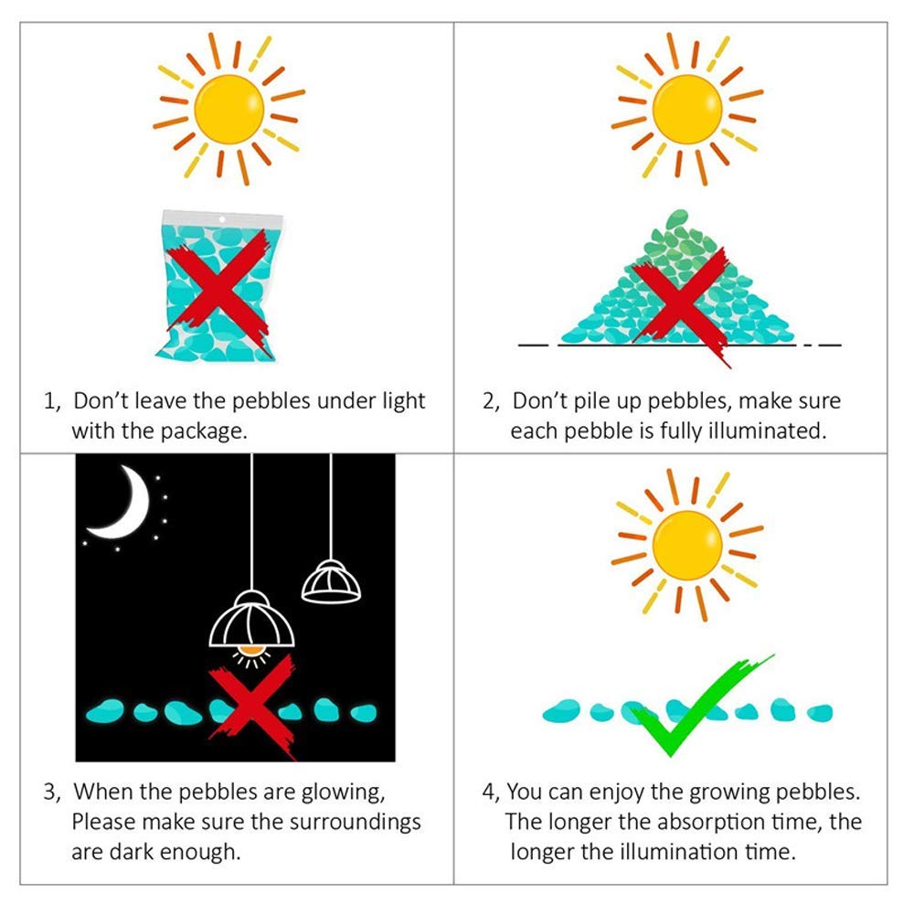 Luminous Stones – Mixed Color Glow Stones (150 pcs)